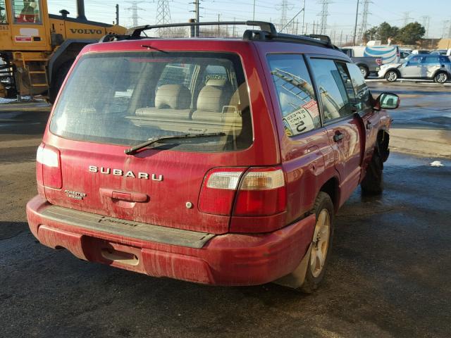 JF1SF65692H736114 - 2002 SUBARU FORESTER S RED photo 4