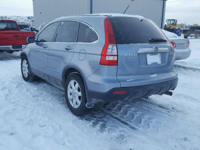 JHLRE48757C088623 - 2007 HONDA CR-V EXL BLUE photo 3