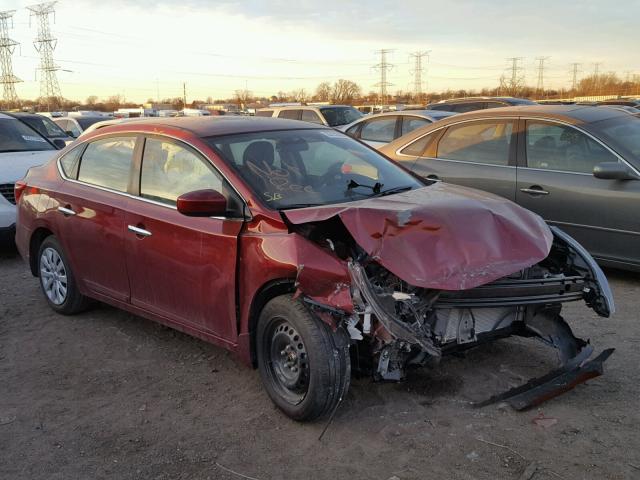 3N1AB7AP3HY377820 - 2017 NISSAN SENTRA S RED photo 1