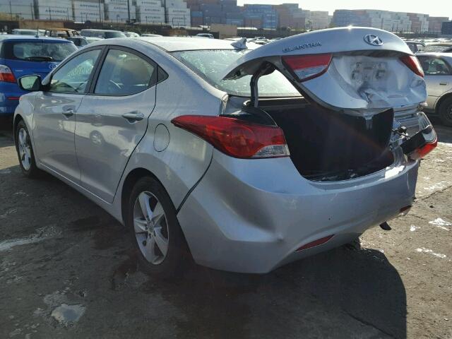 KMHDH4AE1CU334378 - 2012 HYUNDAI ELANTRA GL SILVER photo 3