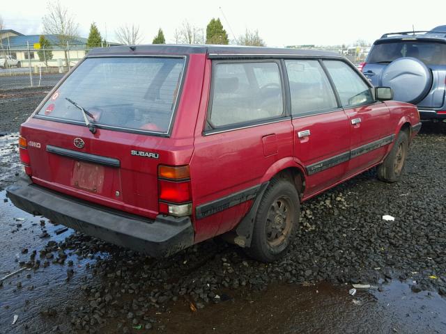 JF2AN52BXLD411177 - 1990 SUBARU LOYALE RED photo 4