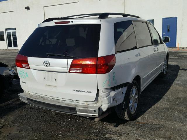 5TDZA22C05S371347 - 2005 TOYOTA SIENNA XLE WHITE photo 4