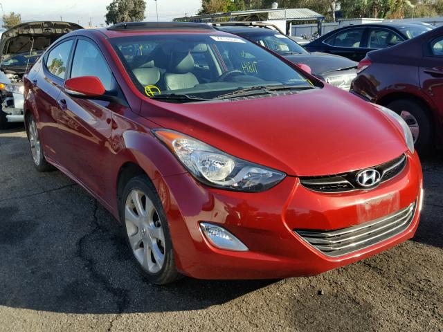 KMHDH4AEXDU515206 - 2013 HYUNDAI ELANTRA GL RED photo 1