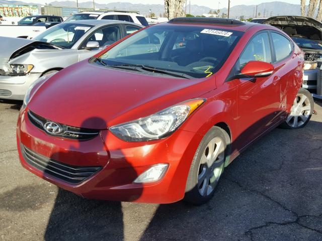 KMHDH4AEXDU515206 - 2013 HYUNDAI ELANTRA GL RED photo 2