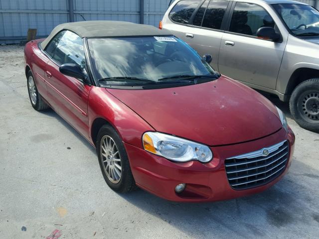 1C3EL55R34N252663 - 2004 CHRYSLER SEBRING LX MAROON photo 1