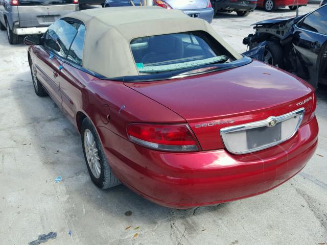 1C3EL55R34N252663 - 2004 CHRYSLER SEBRING LX MAROON photo 3