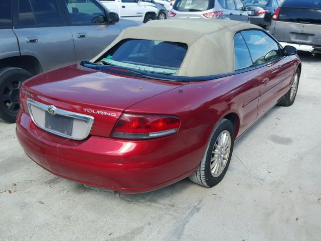 1C3EL55R34N252663 - 2004 CHRYSLER SEBRING LX MAROON photo 4