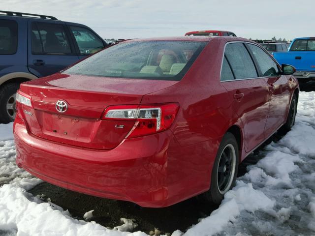 4T4BF1FK7ER353200 - 2014 TOYOTA CAMRY L RED photo 4