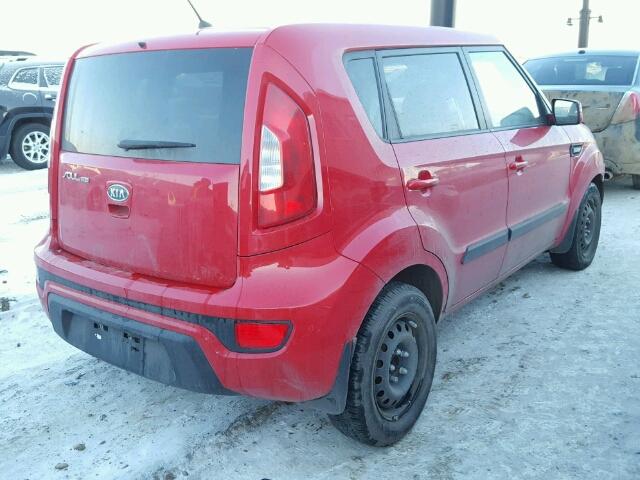 KNDJT2A51C7458322 - 2012 KIA SOUL RED photo 4