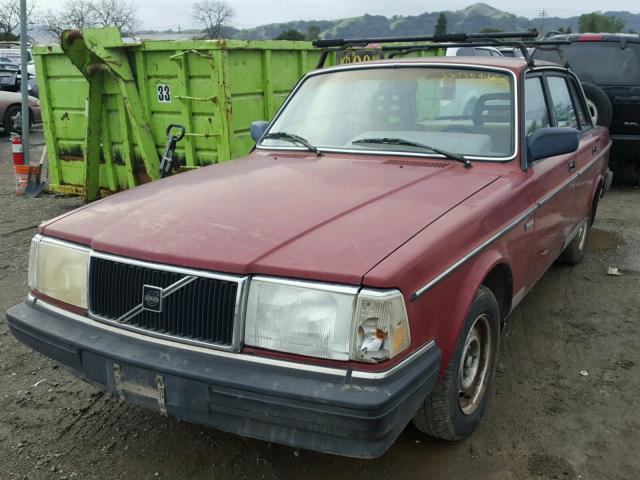 YV1AX8847G1173213 - 1986 VOLVO 244 DL MAROON photo 2