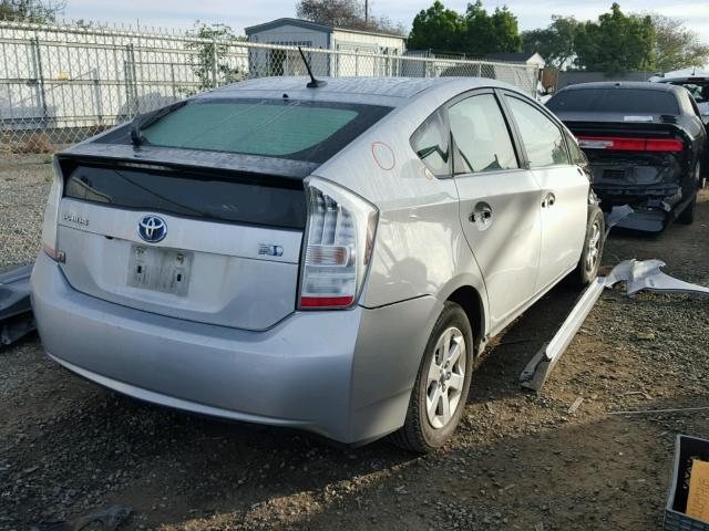 JTDKN3DU7A0222867 - 2010 TOYOTA PRIUS SILVER photo 4