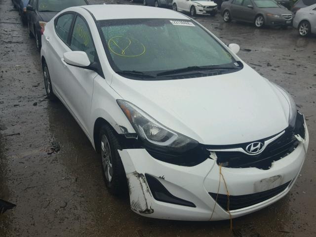 5NPDH4AE7GH718704 - 2016 HYUNDAI ELANTRA SE WHITE photo 1