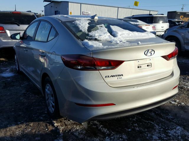 5NPD74LF4HH127417 - 2017 HYUNDAI ELANTRA SE BEIGE photo 3