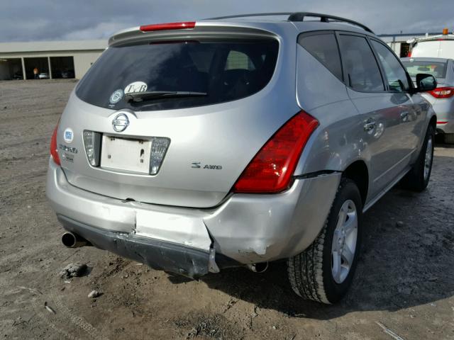 JN8AZ08W65W427646 - 2005 NISSAN MURANO SL SILVER photo 4