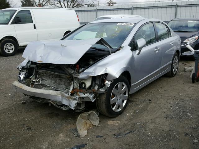 2HGFA16589H532798 - 2009 HONDA CIVIC LX SILVER photo 2