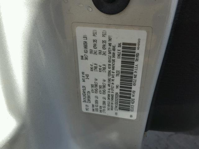 1D7HA18D63S293284 - 2003 DODGE RAM 1500 S SILVER photo 10