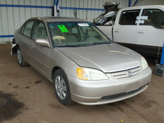 1HGES26772L056374 - 2002 HONDA CIVIC EX BEIGE photo 1