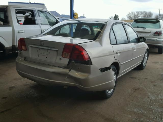 1HGES26772L056374 - 2002 HONDA CIVIC EX BEIGE photo 4