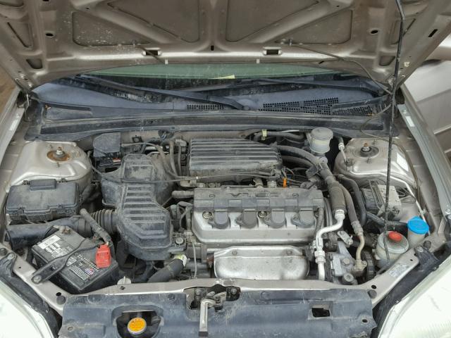 1HGES26772L056374 - 2002 HONDA CIVIC EX BEIGE photo 7