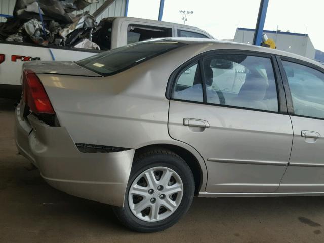 1HGES26772L056374 - 2002 HONDA CIVIC EX BEIGE photo 9