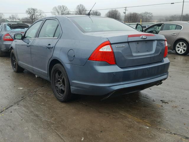 3FAHP0HA6BR283458 - 2011 FORD FUSION SE BLUE photo 3