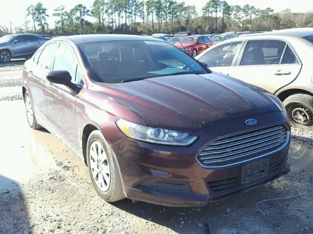 3FA6P0G75DR125225 - 2013 FORD FUSION S MAROON photo 1