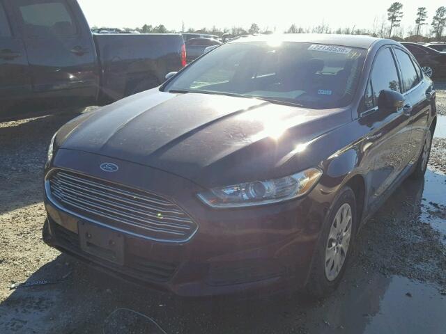 3FA6P0G75DR125225 - 2013 FORD FUSION S MAROON photo 2