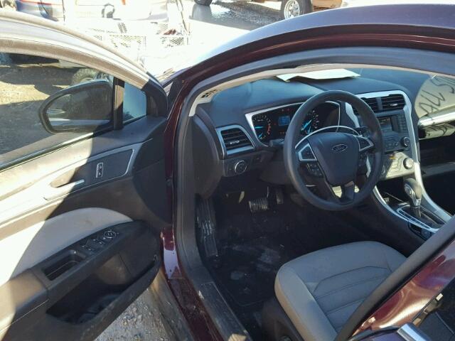 3FA6P0G75DR125225 - 2013 FORD FUSION S MAROON photo 9