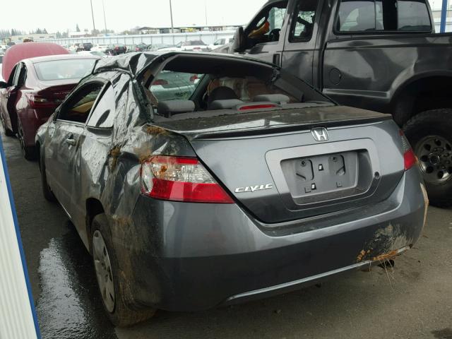 2HGFG12699H503629 - 2009 HONDA CIVIC LX GRAY photo 3