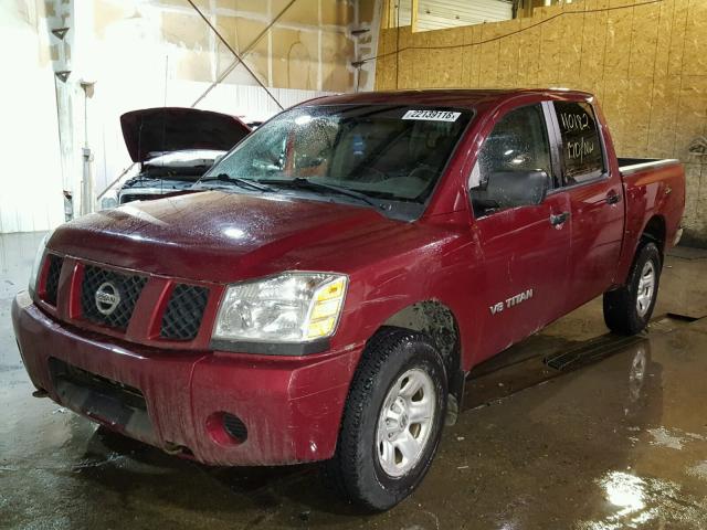 1N6AA07B05N553974 - 2005 NISSAN TITAN XE RED photo 2