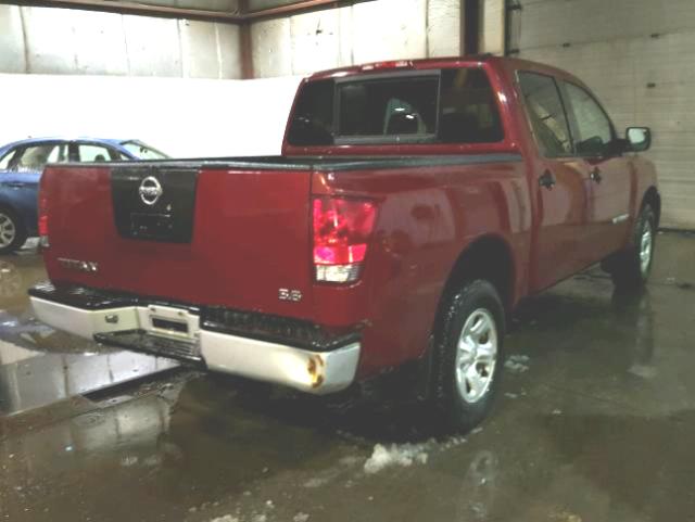 1N6AA07B05N553974 - 2005 NISSAN TITAN XE RED photo 4