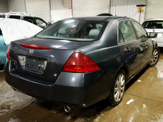 1HGCM664X7A100837 - 2007 HONDA ACCORD SE GRAY photo 4