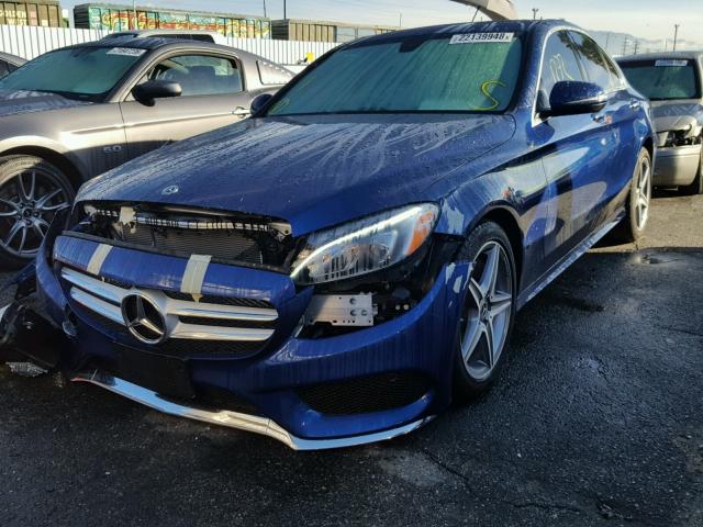 55SWF4JB9JU236003 - 2018 MERCEDES-BENZ C 300 BLUE photo 2