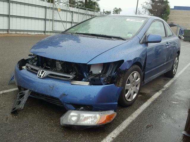 2HGFG12678H561236 - 2008 HONDA CIVIC LX BLUE photo 2