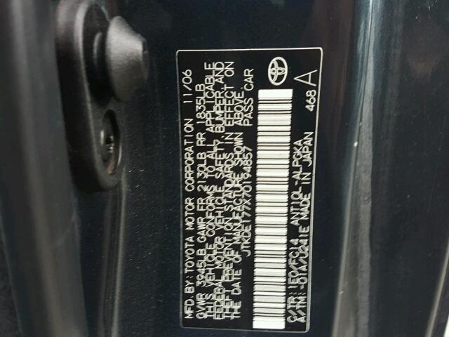 JTKDE177X70194857 - 2007 TOYOTA SCION TC 灰色 照片 10