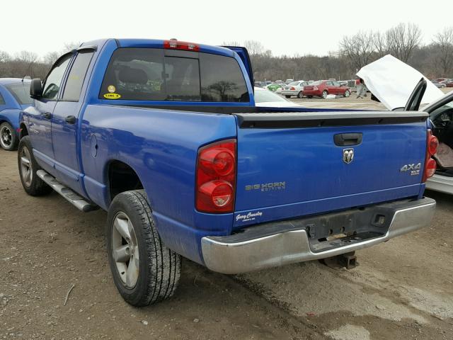 1D7HU18297J549077 - 2007 DODGE RAM 1500 S BLUE photo 3