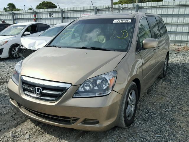 5FNRL38636B433301 - 2006 HONDA ODYSSEY EX GOLD photo 2