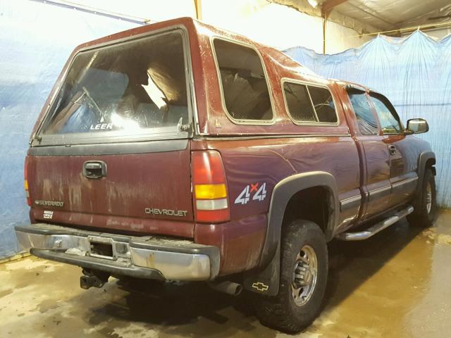 1GCGK29U41Z183698 - 2001 CHEVROLET SILVERADO MAROON photo 4