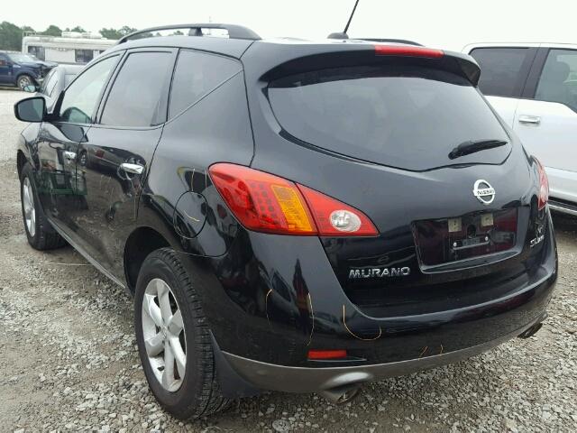 JN8AZ18W49W142228 - 2009 NISSAN MURANO S BLACK photo 3