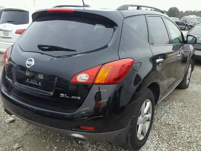 JN8AZ18W49W142228 - 2009 NISSAN MURANO S BLACK photo 4