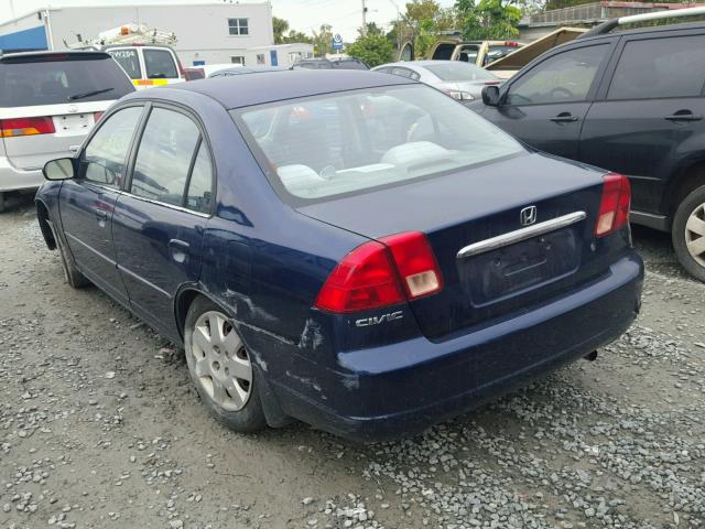 2HGES25711H561288 - 2001 HONDA CIVIC EX ლურჯი ფოტო 3