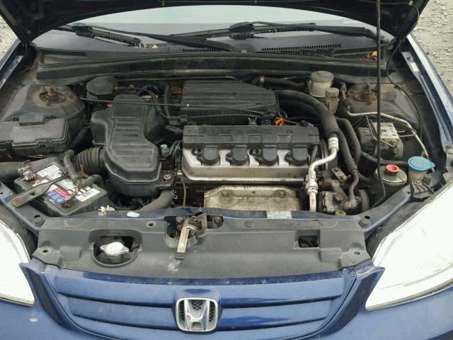 2HGES25711H561288 - 2001 HONDA CIVIC EX BLUE photo 7