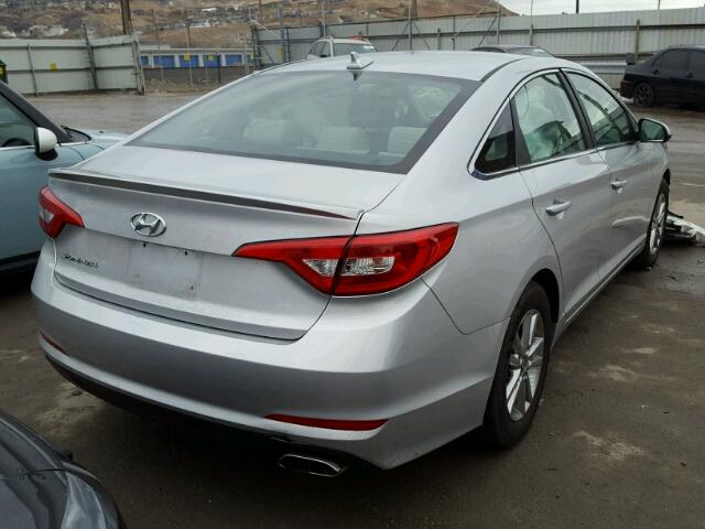 5NPE24AF1HH516800 - 2017 HYUNDAI SONATA SE SILVER photo 4