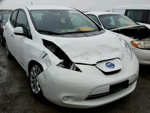 1N4AZ0CP4FC317246 - 2015 NISSAN LEAF S WHITE photo 1