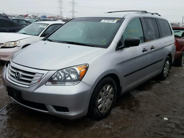 5FNRL3H2XAB041535 - 2010 HONDA ODYSSEY LX SILVER photo 2