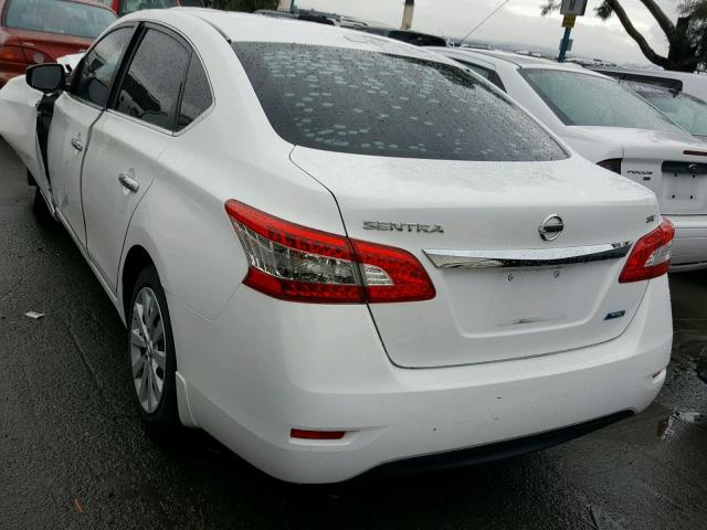 3N1AB7APXDL670878 - 2013 NISSAN SENTRA S WHITE photo 3