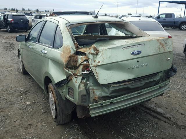 1FAHP34N28W289581 - 2008 FORD FOCUS S/SE GREEN photo 3