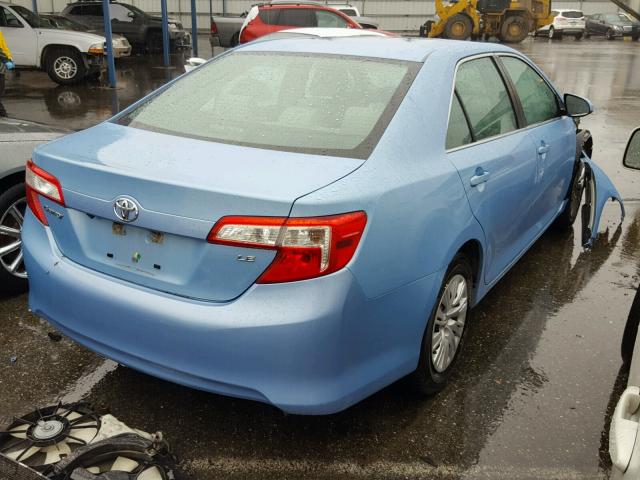 4T4BF1FK9CR265181 - 2012 TOYOTA CAMRY BASE BLUE photo 4