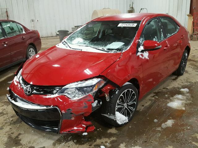 2T1BURHE9GC593326 - 2016 TOYOTA COROLLA L RED photo 2