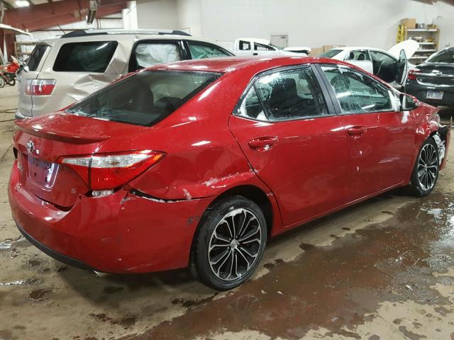 2T1BURHE9GC593326 - 2016 TOYOTA COROLLA L RED photo 4